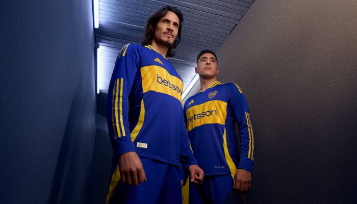 Camisa Titular Boca Juniors adidas 2024/25 versão jogador azul com faixa amarela